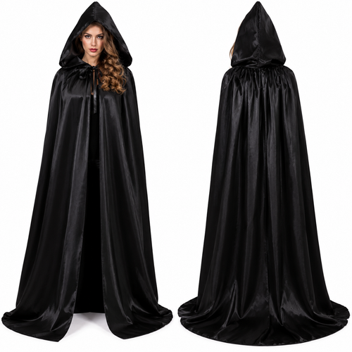 Ajoutez une touche mystérieuse à votre déguisement avec cette cape d’Halloween à capuche. Idéale pour compléter vos tenues de sorcière, vampire ou créature fantastique.