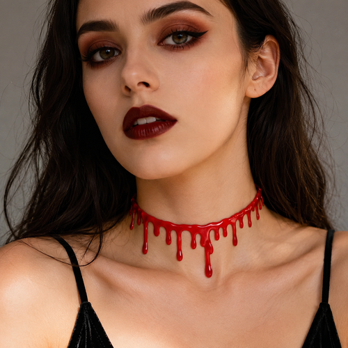 Collier Halloween Effet Rouge