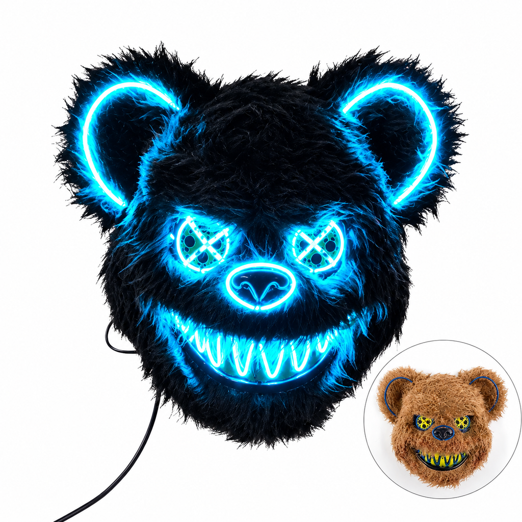 Illuminez votre déguisement avec ce masque LED inspiré des animaux. Son éclairage coloré et son design original créent un look mystérieux et amusant, parfait pour Halloween, les soirées déguisées et les fêtes à thème.