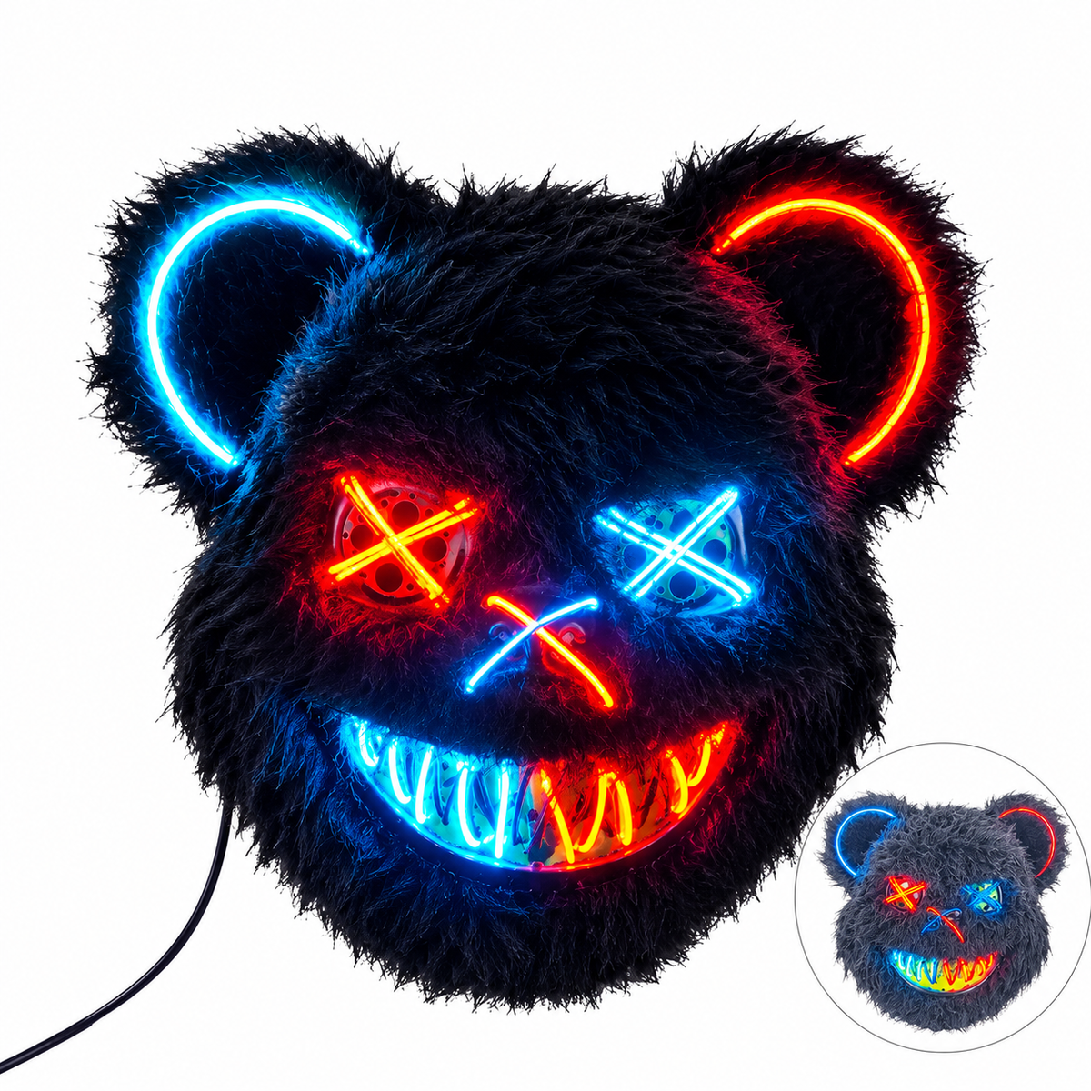 Illuminez votre déguisement avec ce masque LED inspiré des animaux. Son éclairage coloré et son design original créent un look mystérieux et amusant, parfait pour Halloween, les soirées déguisées et les fêtes à thème.