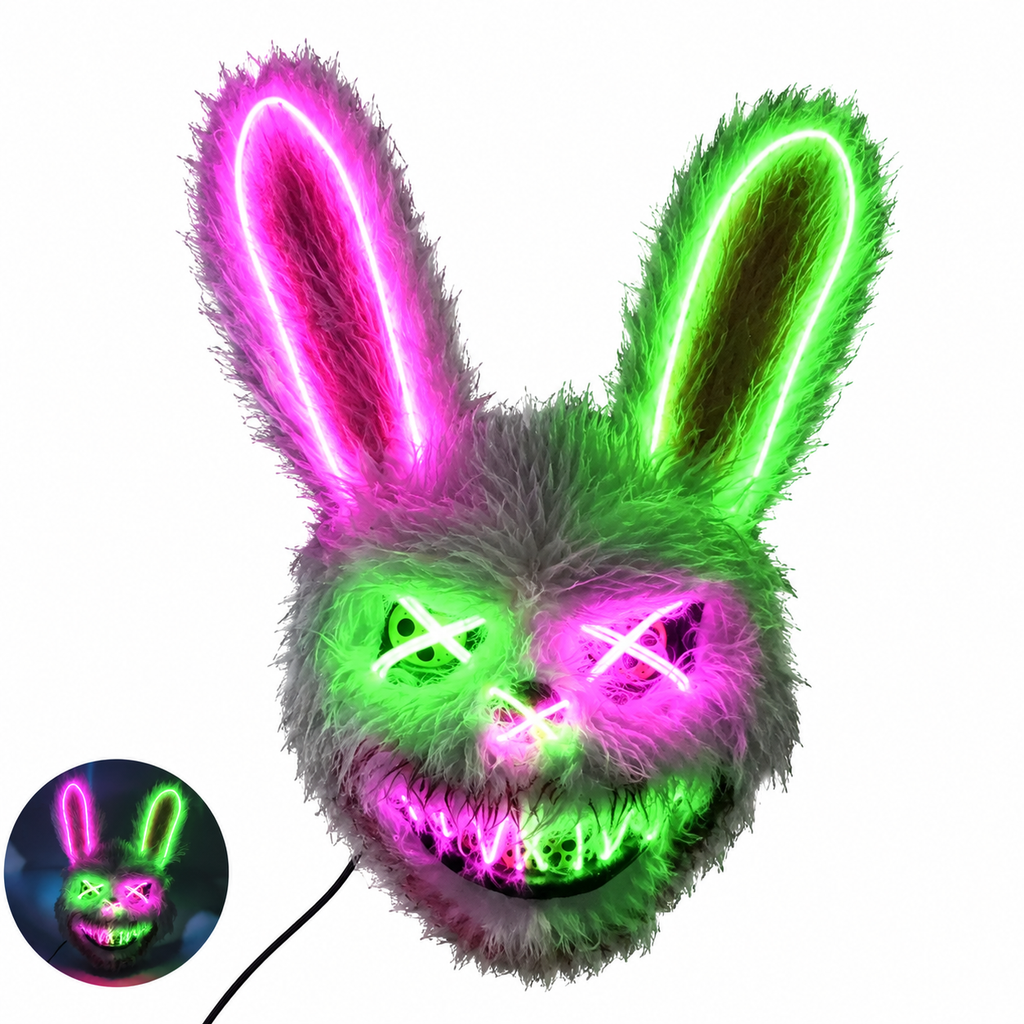 Illuminez votre déguisement avec ce masque LED inspiré des animaux. Son éclairage coloré et son design original créent un look mystérieux et amusant, parfait pour Halloween, les soirées déguisées et les fêtes à thème.